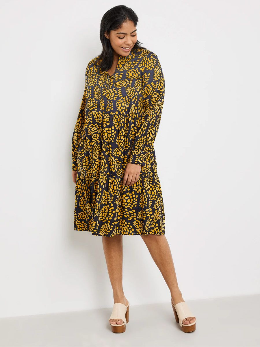 Samoon Airy A-Line Print Dress Multi