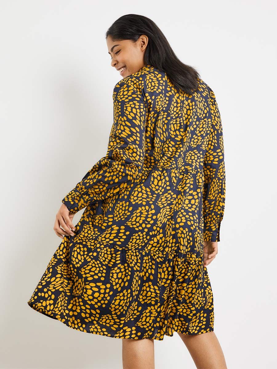 Samoon Airy A-Line Print Dress Multi